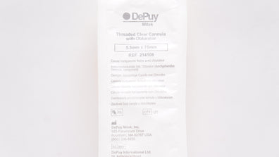DePuy 214108 Mitek Threaded Clear Cannula with Obturator 5.5 x 7.5 mm (x)